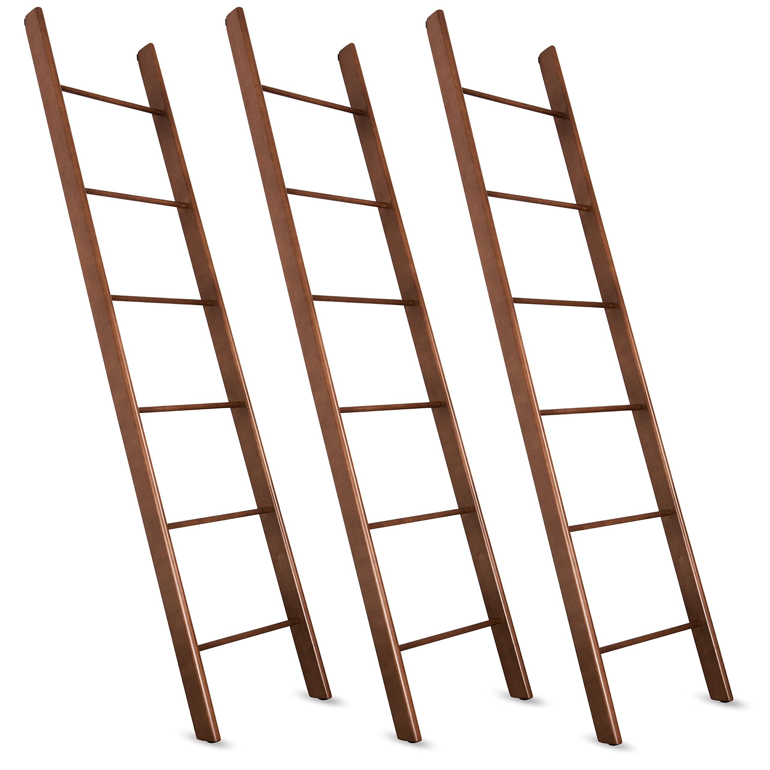 Toalleros de madera Staboos juego de 3 escaleras de haya color nogal para colgar ropa