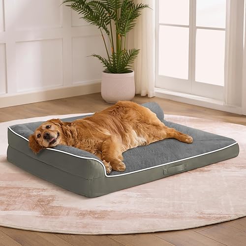 Miniatura 12 de Cama para perros de tamaño grande, cama ortopédica XL para perros grandes, cama impermeable para mascotas con funda extraíble lavable, sofá para