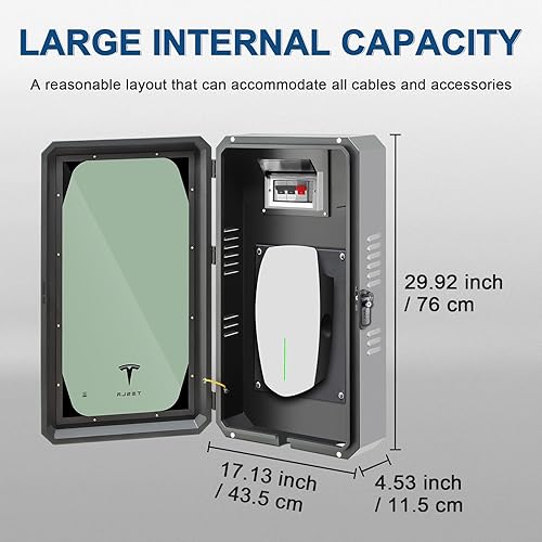 Miniatura 7 de Ginkman Caja de estación de carga para Tesla modelo 3, caja de cargador de pared para interiorexterior, organizador de cables de carga, estuche de