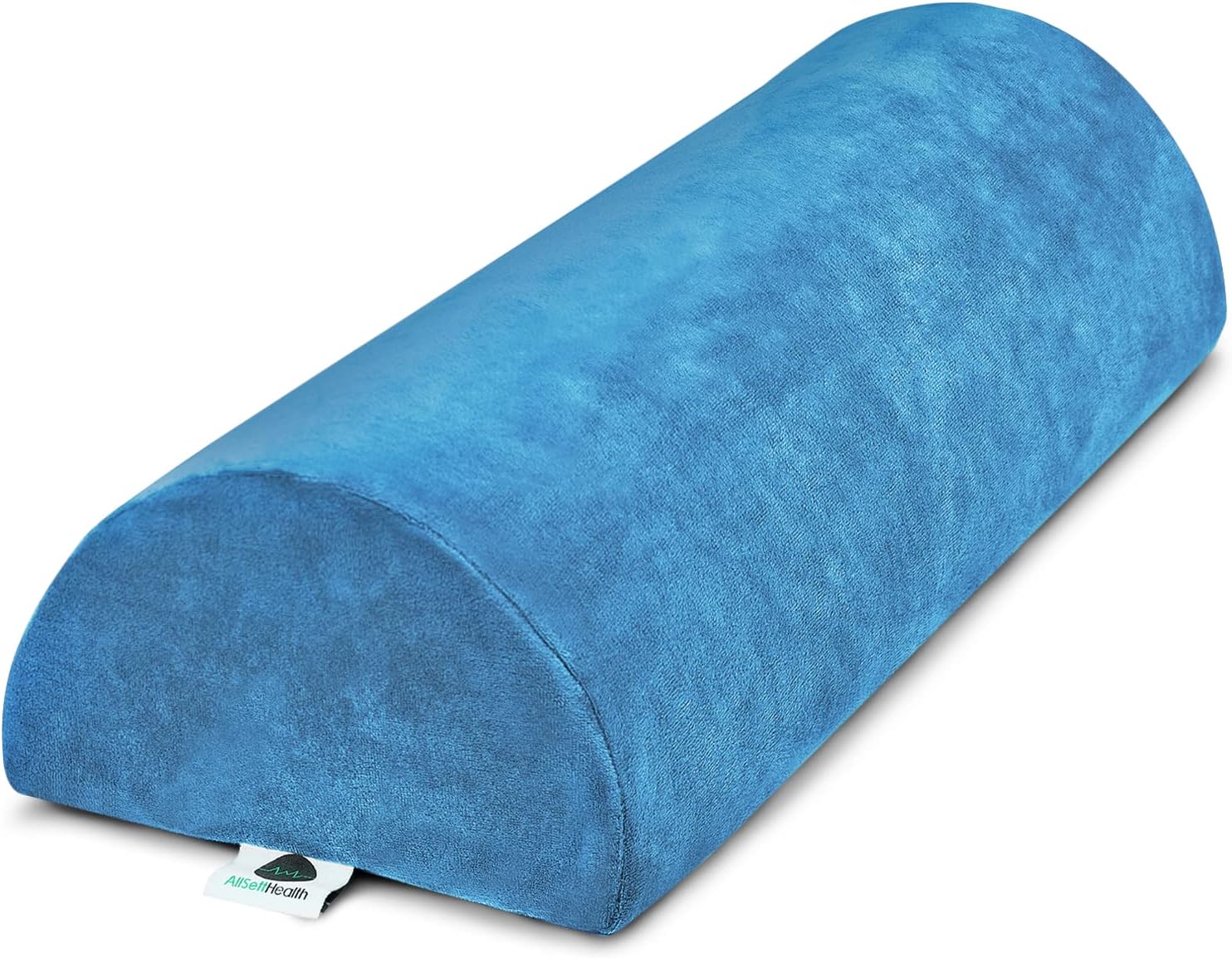 Lumbar Support Pillow for Sleeping - Large Half-Moon Bolster Pillow for Legs, Knees, Lower Back, Ankles & Feet - Machine Washable Cover, Semi-Roll Knee Pillow for Back Sleepers & Head Support (Navy)OEKO-TEX STANDARD 100