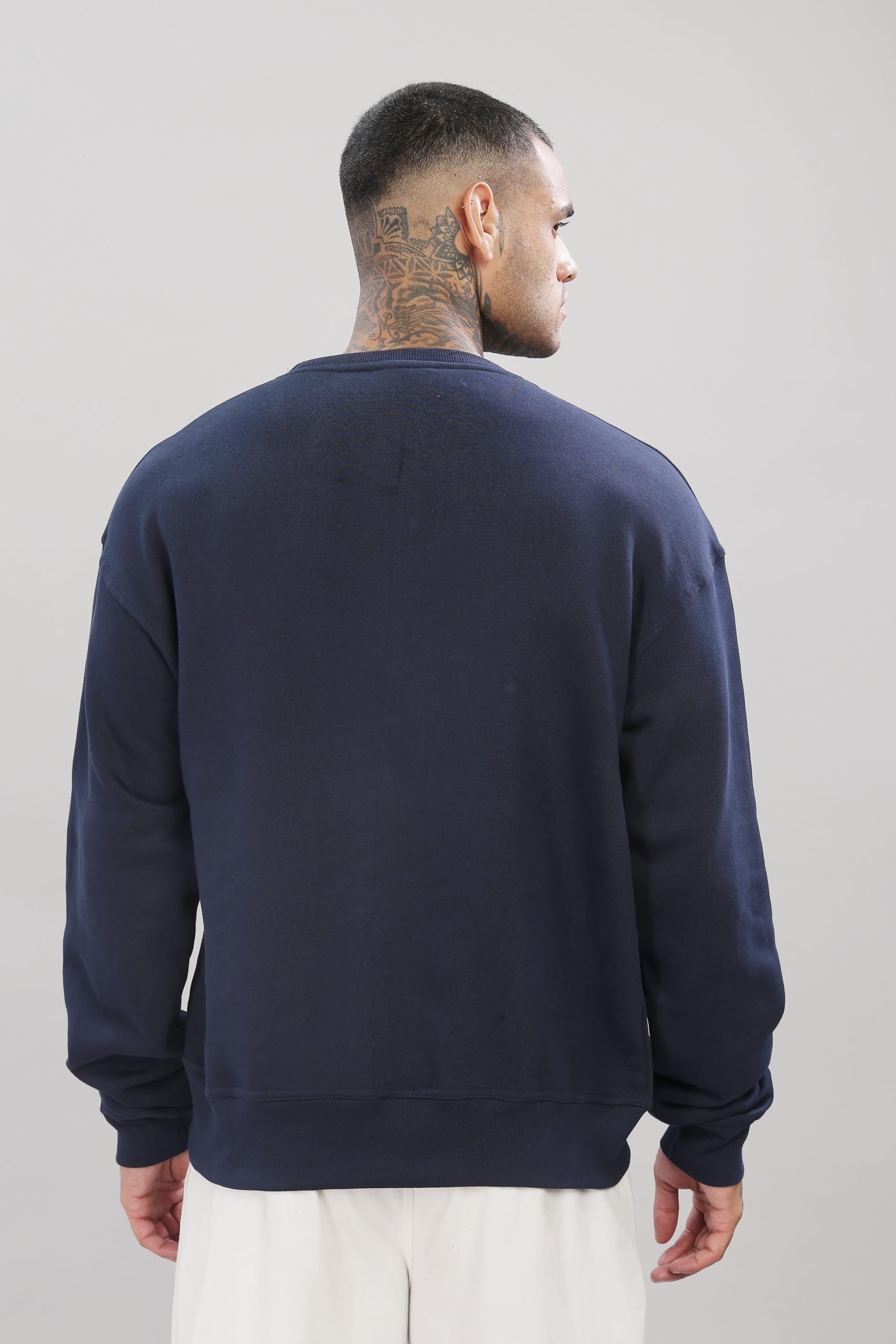 ADRO Bluza męska, oversize, z polaru bawełnianego, 340 g/m², męska bluza na zimę