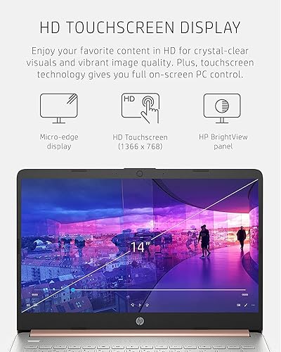 Miniatura 3 de HP Computadora portátil 14, Intel Celeron N4020, 16 GB de RAM, 64 GB de almacenamiento eMMC, pantalla táctil HD de 14 pulgadas, Win11, delgada y