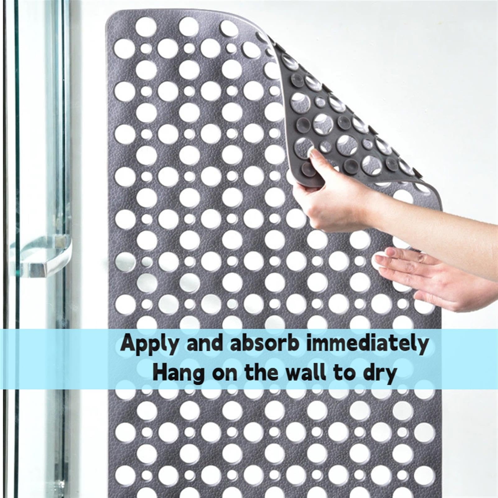 Alfombrilla Antideslizante BañEra y Ducha con Ventosas, Drenaje Secado RáPido, Alfombrilla BañO Suave y CóModa para BañEra, Suelo, Azulejos, Seguro Personas Mayores