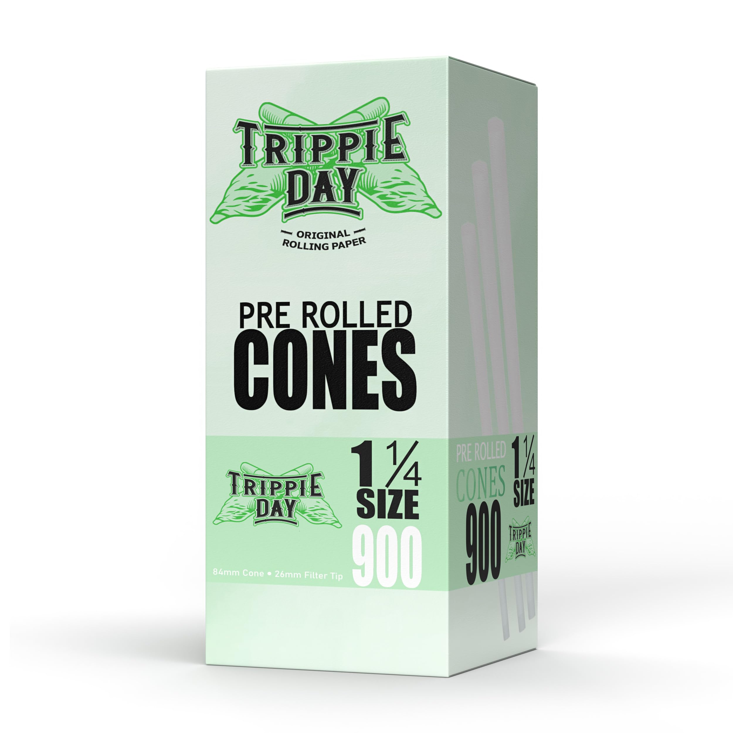 Trippie Day 1 1/4 Blue pre rolled cones 900 count | 84mm (Green, 84mm)