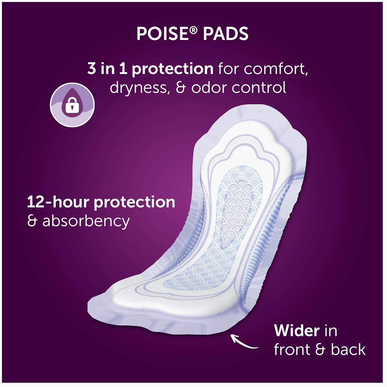 Poise Incontinence & Postpartum Pads for Bladder Leaks, 5 Drop Maximum