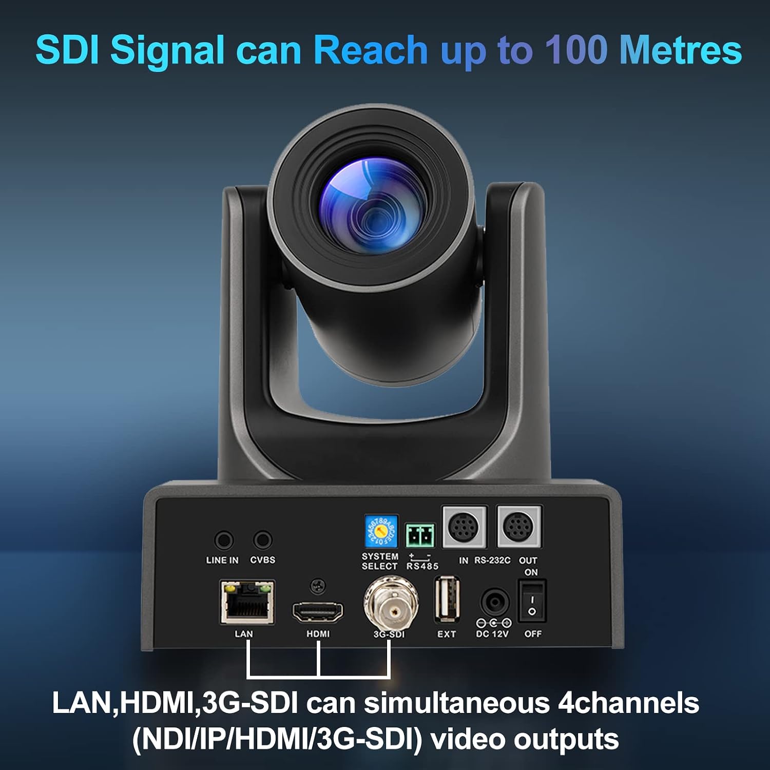 NDI PTZ Camera, PTZ Camera with 20X Optical Zoom 1080p Live Streaming Supports NDI HX 4.6 HDMI, SDI, and USB Video Output for Church, Video Conference and Live Production