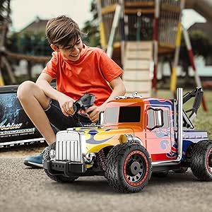 TEMI Hobby Grade 1:16 Scale Remote Control Car,4WD High Speed 40 Km/h All Terrains Electric Toy Off Road RC Monster Vehicle Truck Crawler with Extra Shell Rechargeable Battery for Boys Kids and Adults