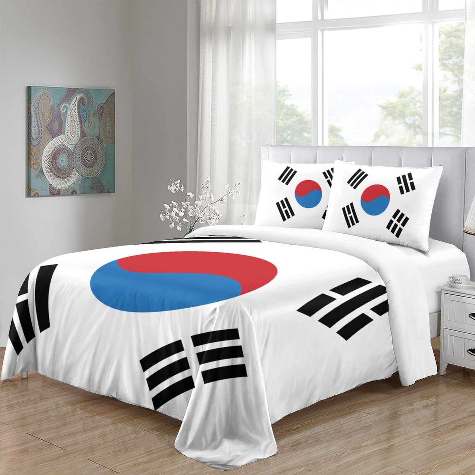 Housse De Couette 240 X 260 Drapeau Canadien Parure De Lit 2 Personnes En Microfibre, Ensemble De Literie Avec Fermeture Éclair, Parure De Couette Avec 2 Taies D'oreillers 65x65 Cm