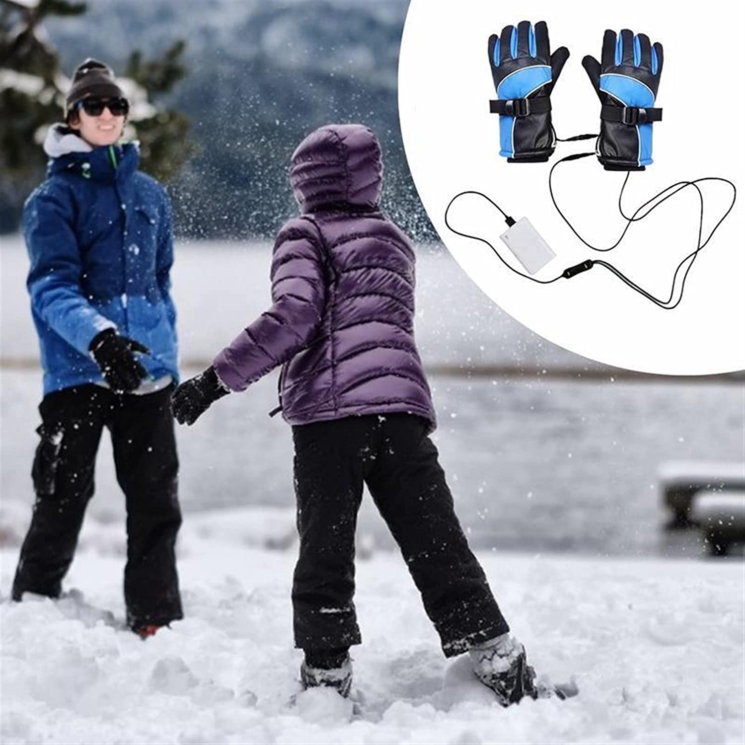 AAPIE Guanti USB Scaldamani Guanti USB in Cotone a Temperatura Costante Guanti USB Riscaldati Riscaldati per Uomo in Equitazione Alpinismo