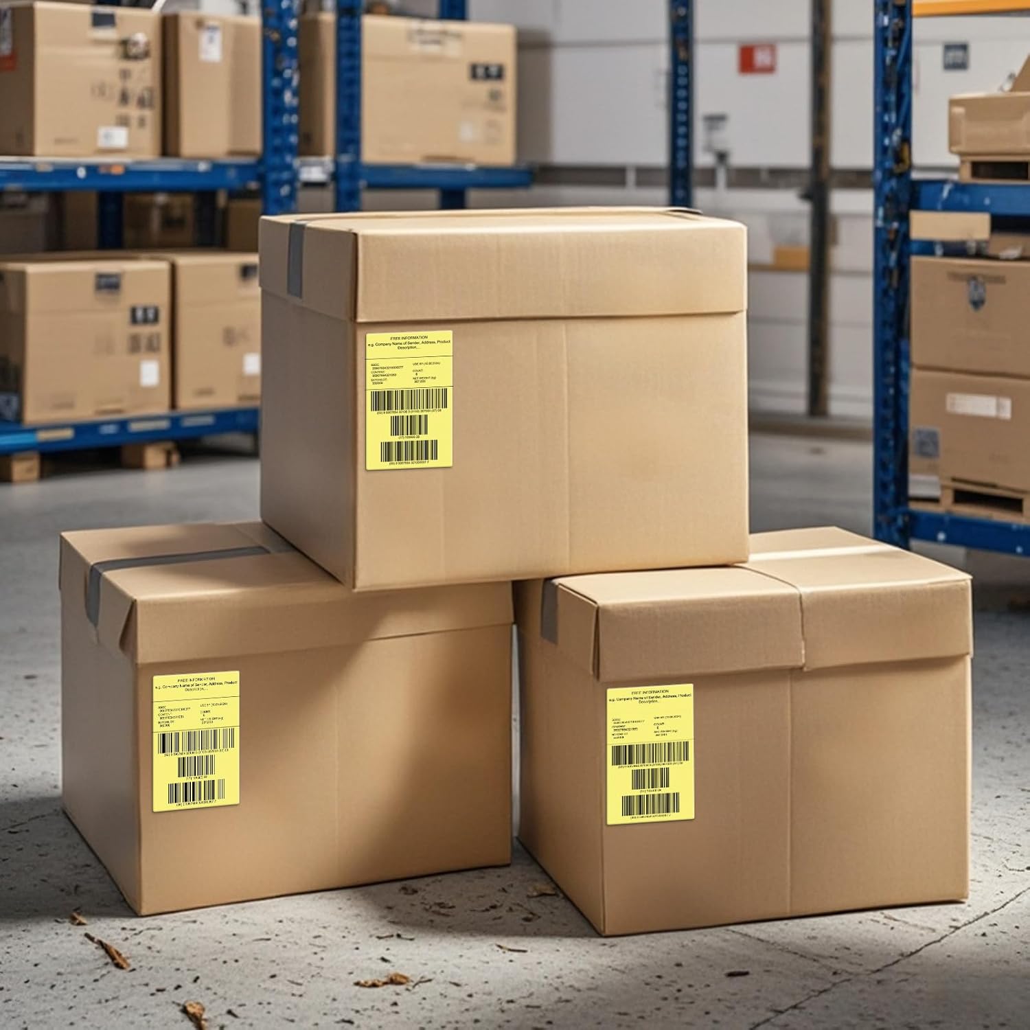 Thermal Mailing Labels 4"x 6" Fanfold Yellow Vinyl Stickers Self-Adhesive Waterproof Direct Printing Label Paper for UPS Address Shipping Postage Barcode 250 PCS - Image 8