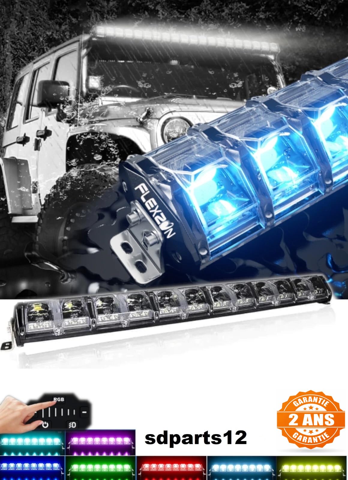 Wielofunkcyjna listwa świetlna LED o zmiennej intensywności serii IM 127 cm / 50 cali światła mijania/drogowe światła do jazdy dziennej DRL lub podświetlenie RGB do samochodów ciężarowych MTB 4X4 łódź