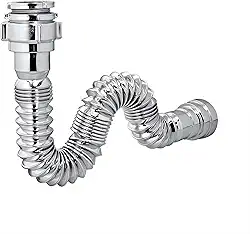 Sifão Metalizado Universal Extensível para Lavatório Tanque Pia e Cuba