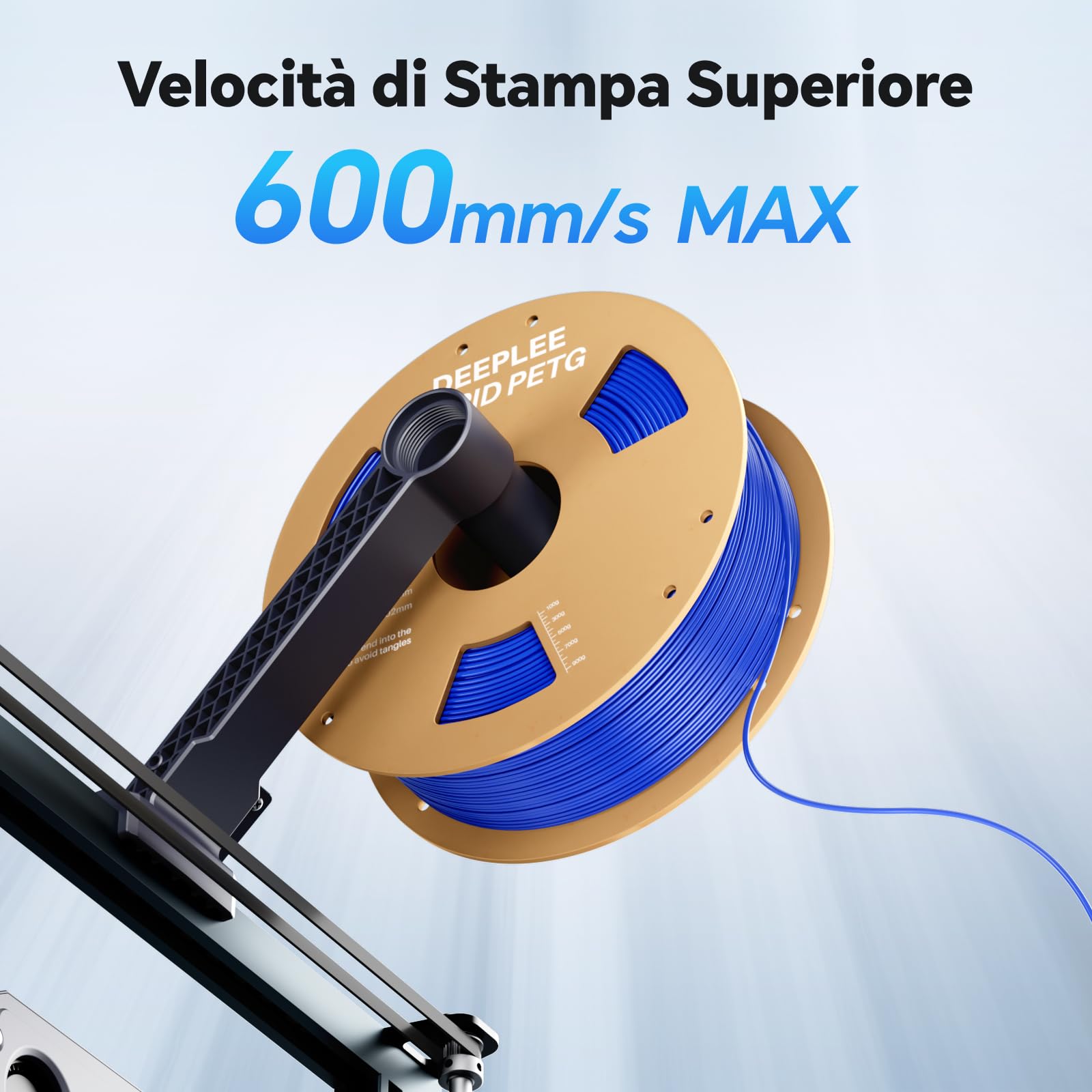 Filamento PETG Rapido DEEPLEE 1.75mm Verde 1KG, Alta Resistenza agli Urti, Stampa Fino a 604 mm/s, Compatibile con la Maggior parte delle Stampanti FDM