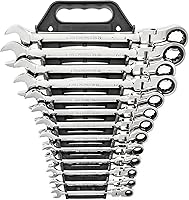 Vista 6 de GEARWRENCH Juego de llaves combinadas de trinquete con cabezal flexible de 7 piezas, 12 puntos, SAE - 9700