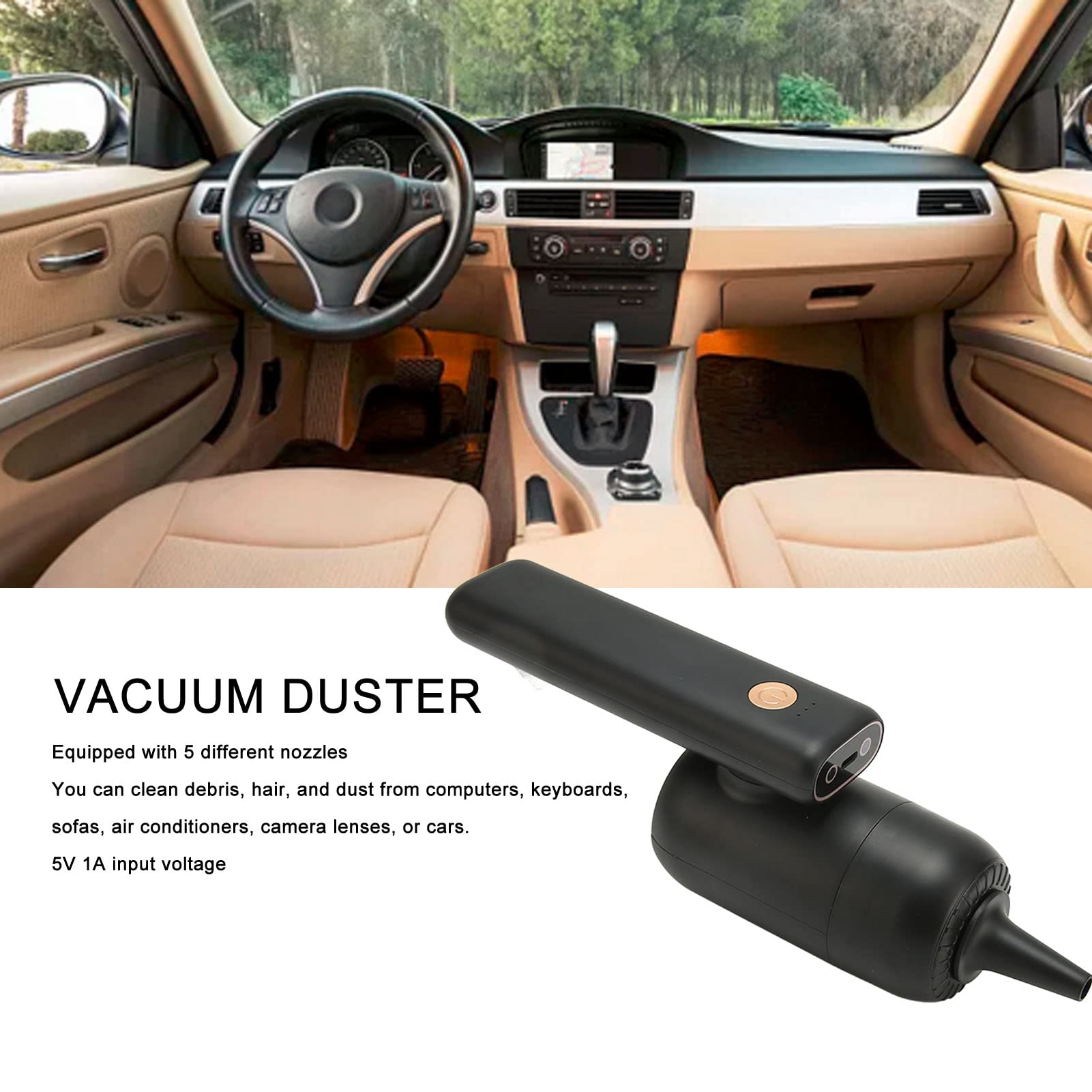 Souffleur PCSouffleur Air Comprimé,100000 tr/min Dépoussiérants Puissants électrique,4000 mAh Batterie Rechargeable Grande Capacité avec 5 Buses pour la Maison pour Ordinateurs,Auto,Nettoyage Ménager