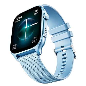 boAt New Launch Ultima Ember Smartwatch w/ 1.96” (4.97 cm) AMOLED Display, Personalized Fitness Nudges, Functional Crown, 100+ Sports Modes, Custom Watch Faces (Mist Blue) - image, photos