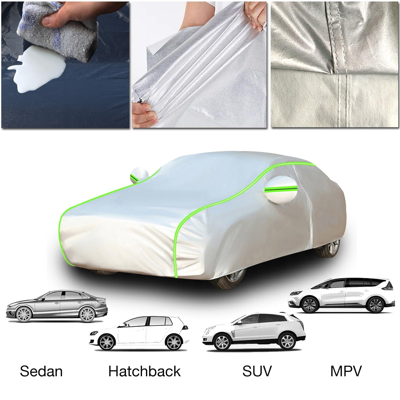 Funda Coche para Toyot𝐚 Land Cruiser 120 2002-2009(448.5×188.5×183cm)，Funda para Coche，Funda de Coche para Exterior Impermeable Transpirable Sol Lluvia UV Polvo Protección contra Todo Clima.