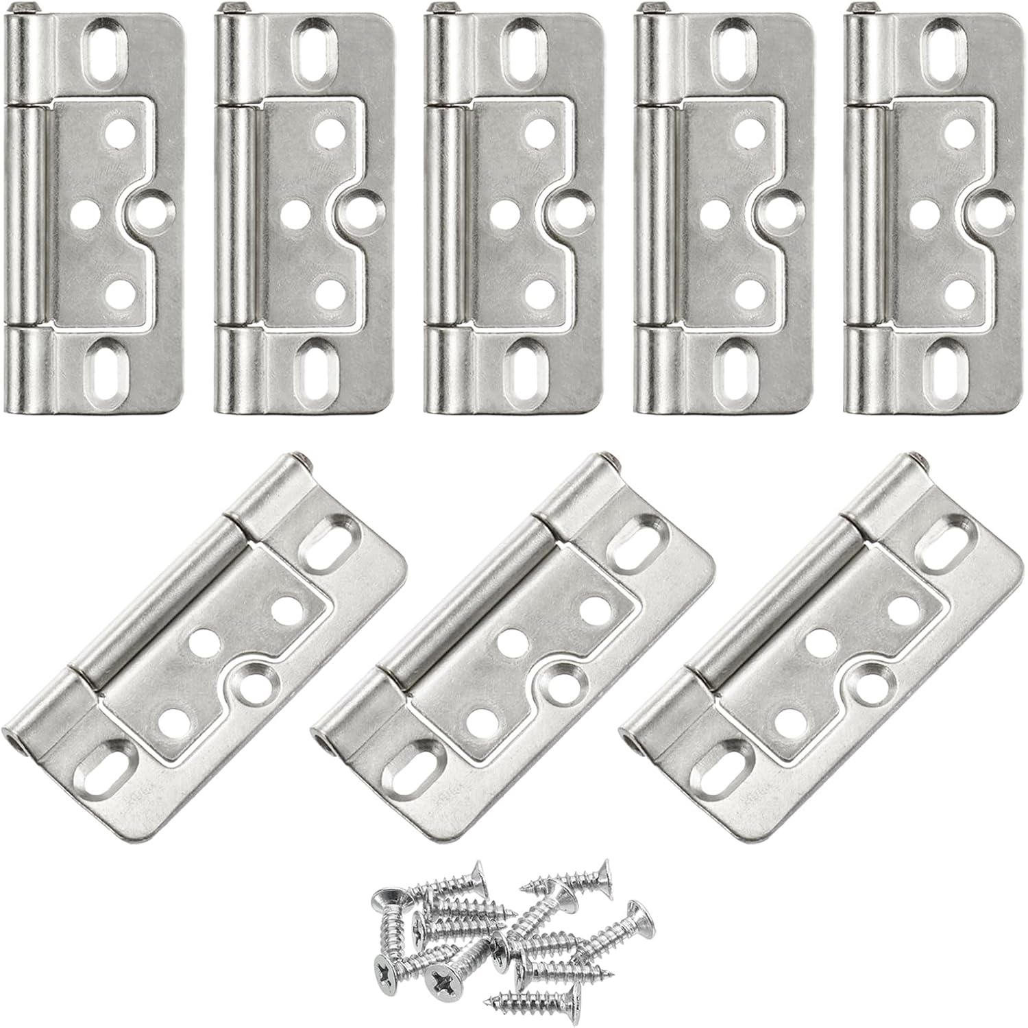 uxcell 8Pcs 3x1.4 Inch Door Hinges Non-Mortise No Noise Bifold Door ...