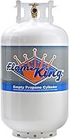 Flame King YSN-301 30LB Steel Propane Tank with OPD Valve - DOT/TC Certified, Refillable, Rust-Proof White Cylinder for RVs & Grills
