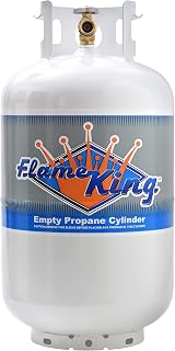 Flame King YSN-301 30LB Steel Propane Tank with OPD Valve - DOT/TC Certified, Refillable, Rust-Proof White Cylinder for RVs & Grills