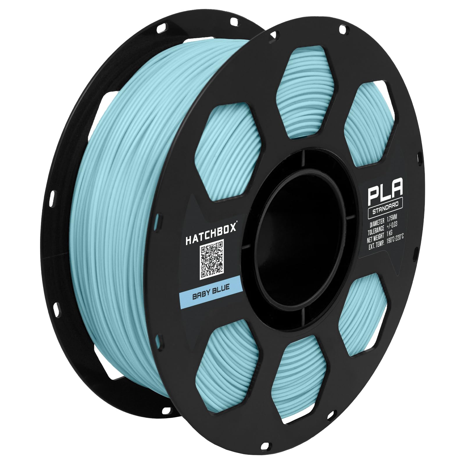HATCHBOX Filamento de impresora 3D PLA azul bebé de 1,75 mm, carrete de 1 kg, precisión dimensional +/- 0,03 mm, filamento de impresión 3D