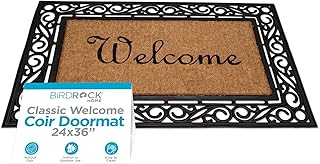12 Kitchen Entryway Ideas for Better Flow and Welcoming Style 30 BIRDROCK HOME - Classic Welcome Brush Coir Doormat - Vinyl Backed, Water...