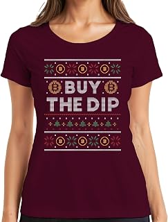 Bitcoin Buy The DIP - Ugly Christmas Sweater Crypto damska koszulka