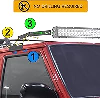 Vista 2 de DaSen Soporte de techo para barra de luz LED curvada/recta de 50 pulgadas compatible con Jeep Cherokee XJ 1984-2001 (no requiere perforación)