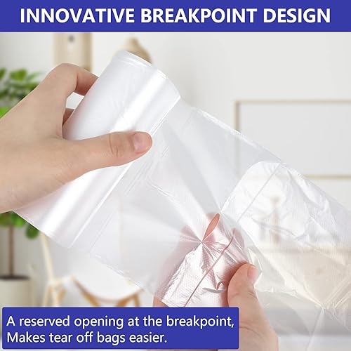 Miniatura 5 de Bolsas de basura transparentes de 1.2 galones, 150 bolsas de basura pequeñas de 4.5 litros para oficina, baño