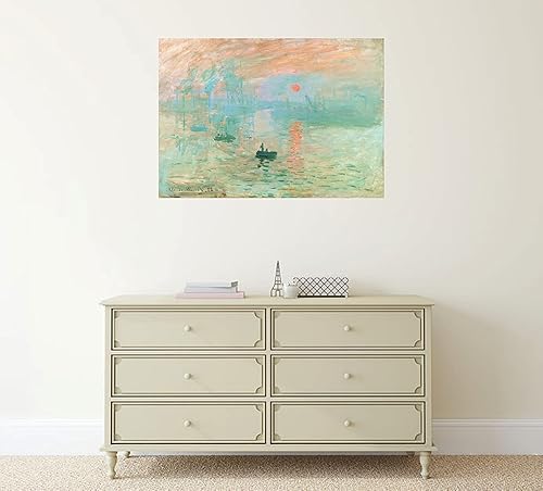 Miniatura 2 de Póster Claude Monet "Impression Sunrise & The Cliff Walk at Pourville & Woman with a Parasol Madame Monet"16.53 "x 23.38" (A2) Impresión en una hoja