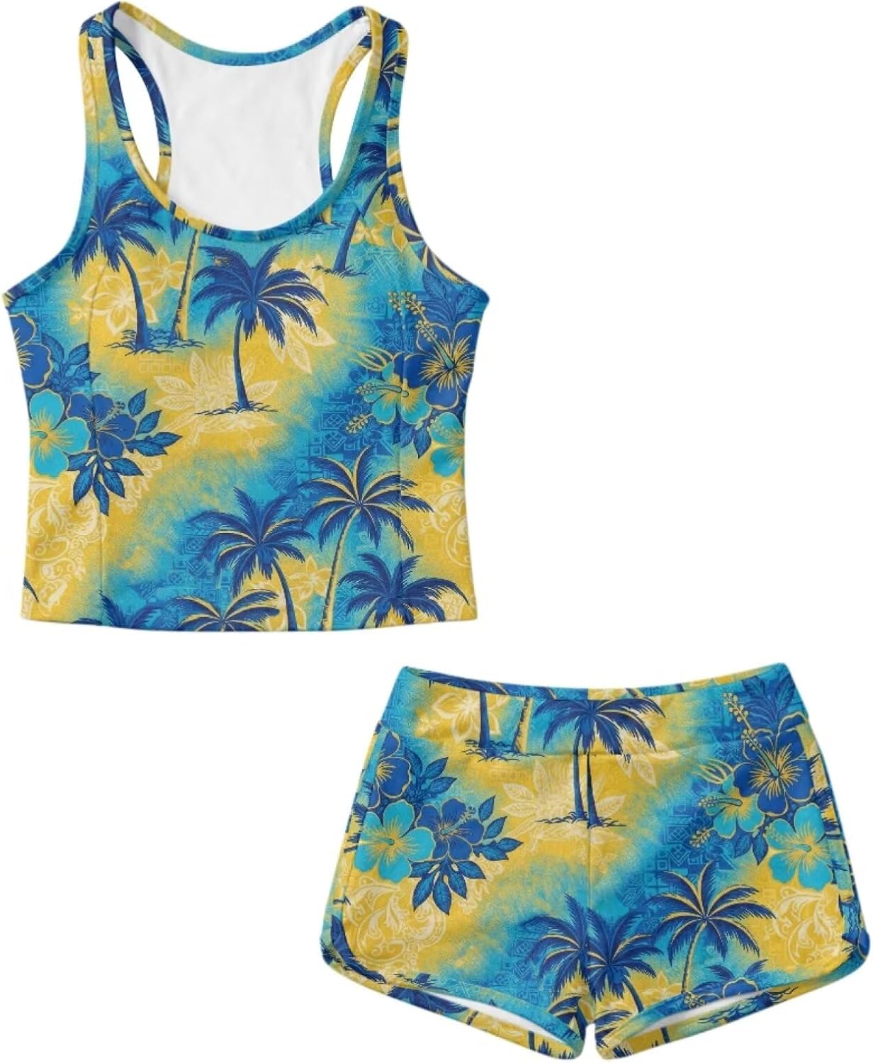 Girls Two Piece Swimsuits Tankini Swimsuits Racerback Boyshort Bathing Suits Soft Girls' Swimwear Size 6-15