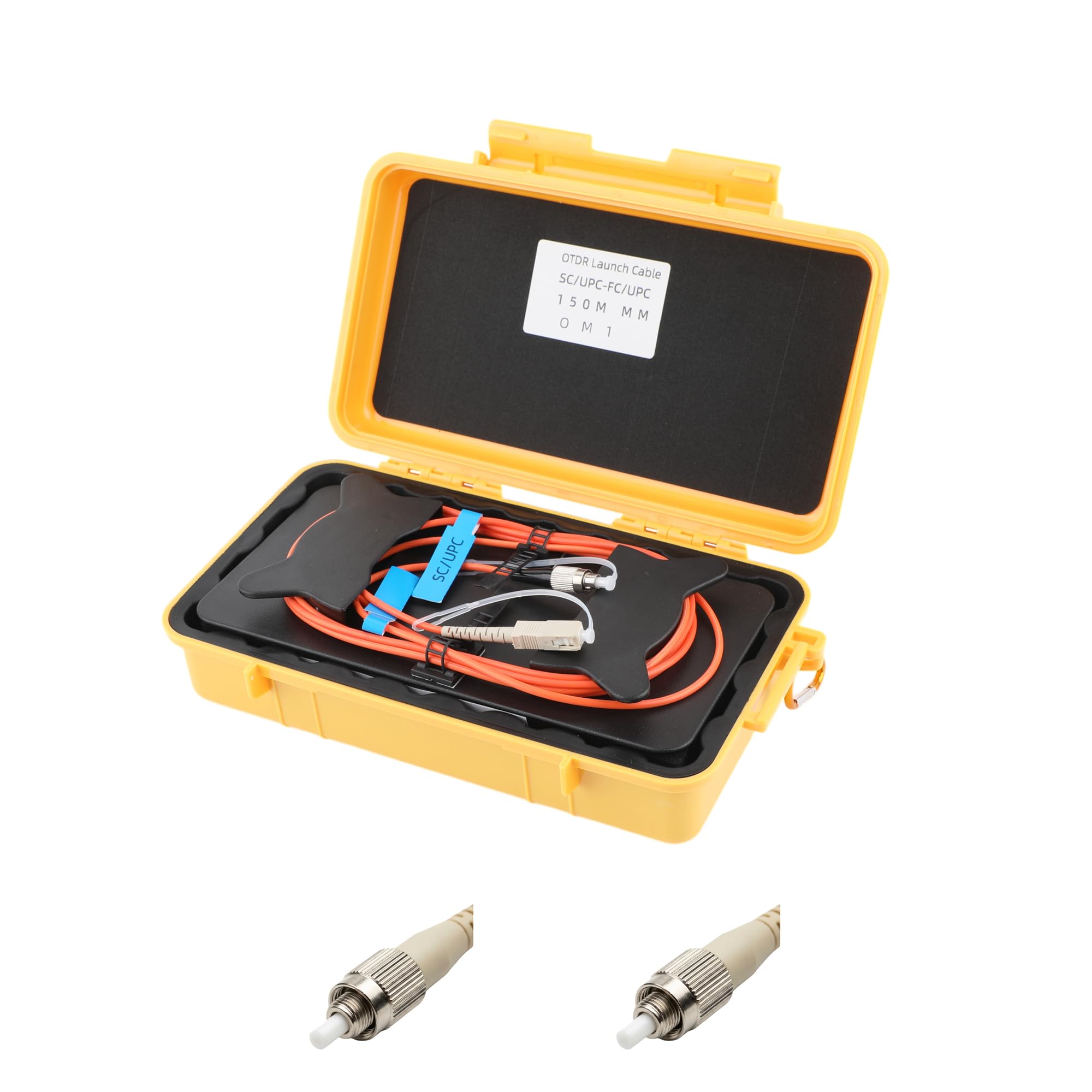 WSOLDMA OTDR Launch Cable Box 2000m, FC/UPC-FC/UPC OM1 Multimode Fiber Optic Test Tool Dead Zone Eliminator