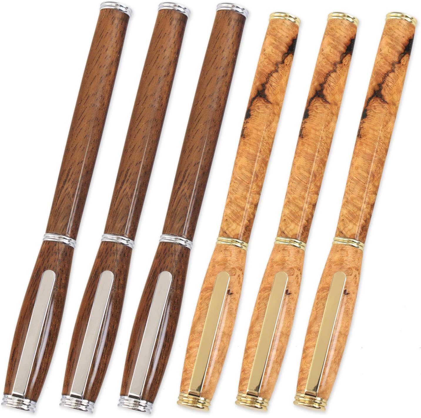 Legacy Woodturning, Old-Line Pen Kit - Gold & Chrome Variety, 6 Pack, Includes 3 Gold, 3 Chrome