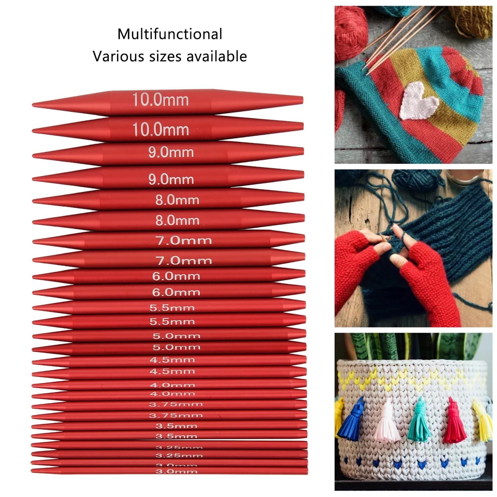 Agujas Tejer Juego de agujas tejer, varios tamaños, circulares intercambiables desmontables, Kit ganchillo