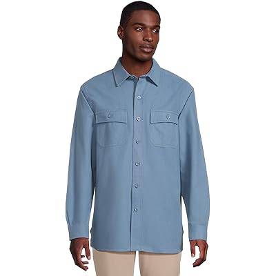 Мужская рубашка L.L.Bean Chamois Shirt Traditional Fit chalk blue