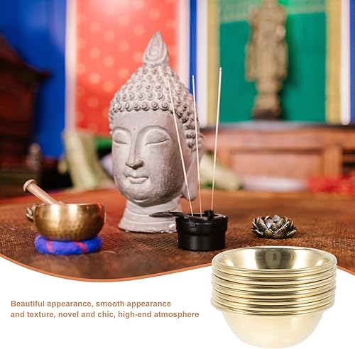 Miniatura 9 de Cuenco de manchas Cuenco para manchas Cuenco de oferta de agua, 7 piezas de latón Cuenco de oferta Mini cuenco de agua Tíbet Suministros budistas
