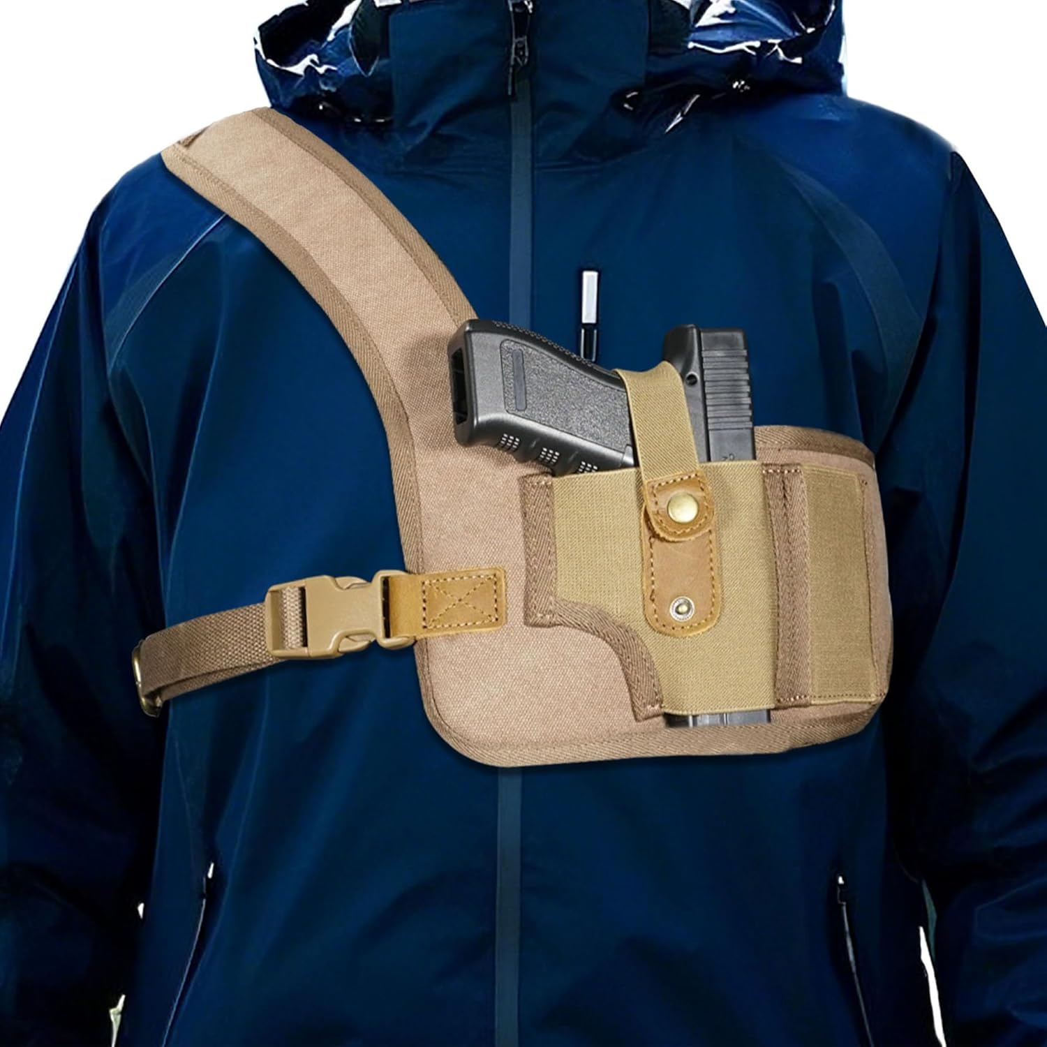 Chest Holster, Shoulder Holster for Men and Women Right Hand, Canvas and Leather Adjustable