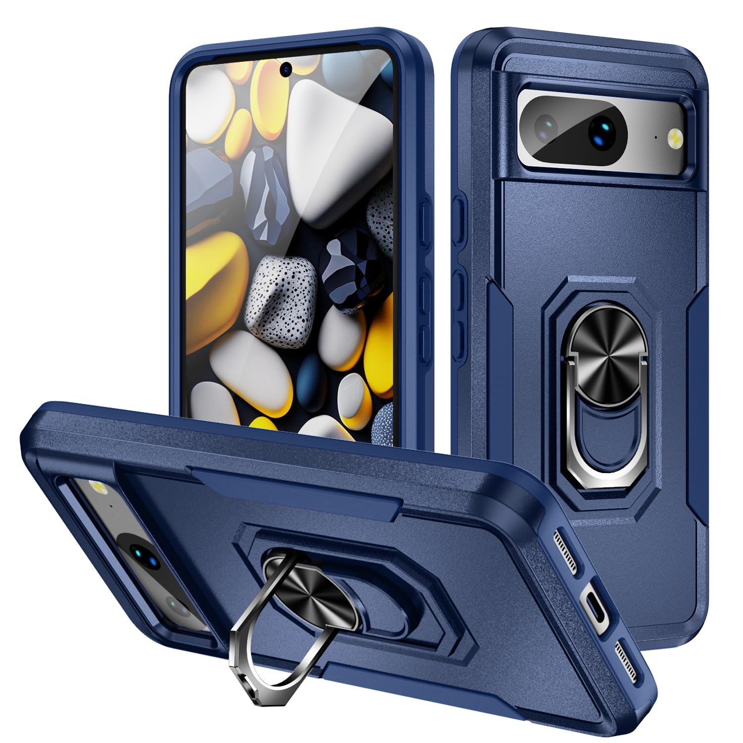 Sandstone Polycarbonate Compatible For Google Pixel 8 Defender Phone Case With Kickstand Heavy Duty Shockproof Rugged Protective Bumper Cover-Navy Blue (B09ZSM8NCL) Amazon Price History, Amazon Price Tracker