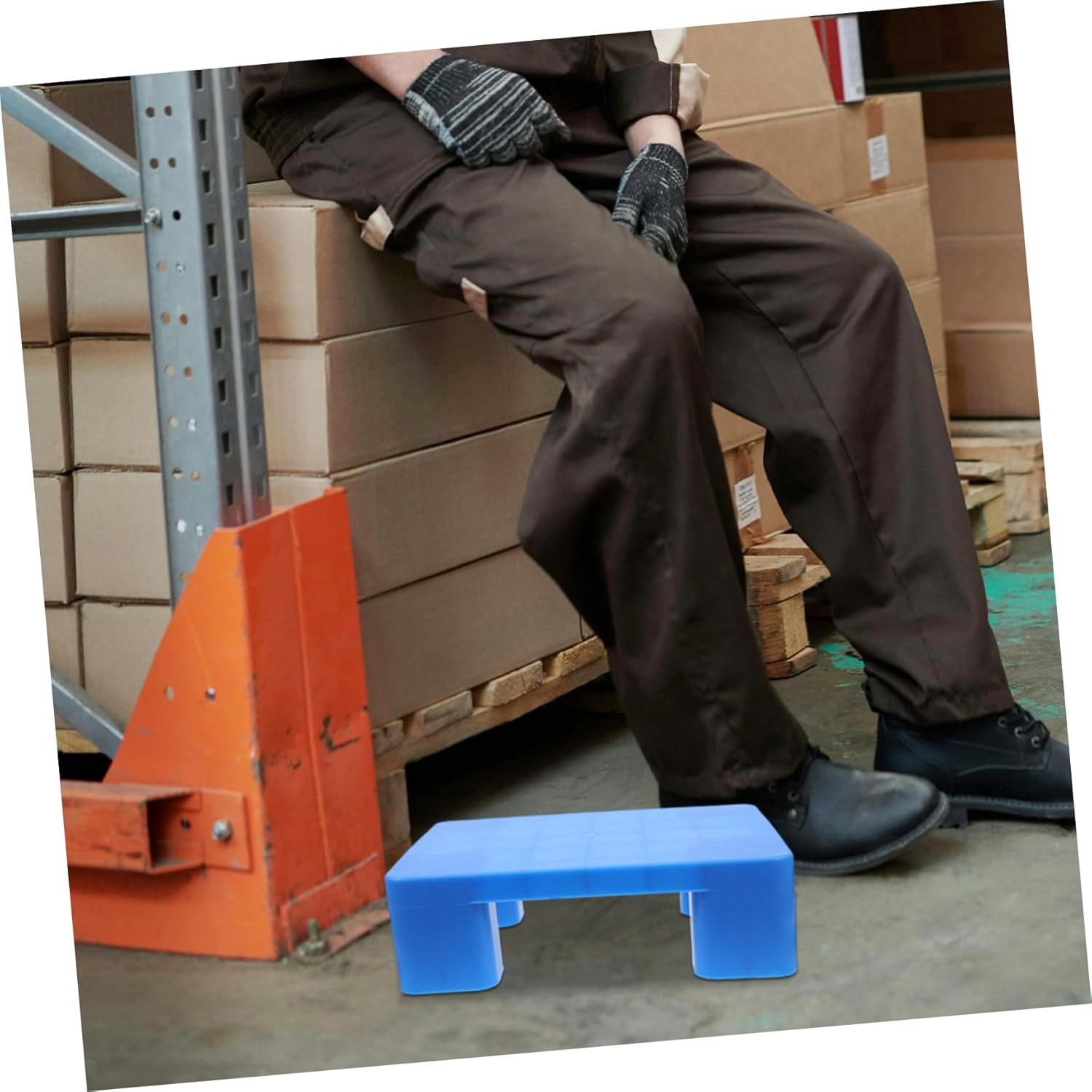 Lurrose Plastic Pallet for Warehouse Storage Heavy-Duty Waterproof Platform Adjustable Height for Supermarket Displays Multi-Functional Storage Drain for Garage and Kitchen