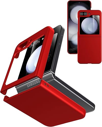 Funda para Samsung Galaxy Z Flip 5 (2023) con protector de pantalla de cubierta, funda delgada para teléfono de PC dura para Galaxy Z Flip5 -