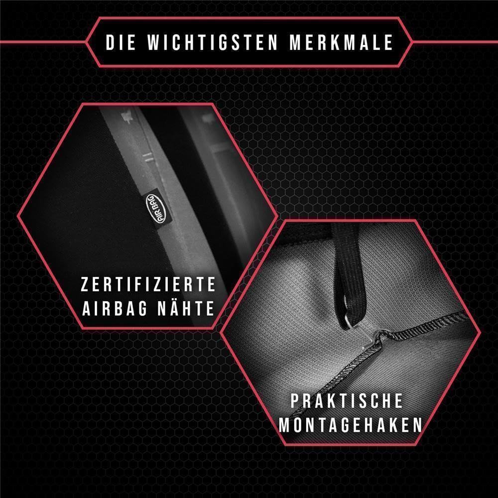 2er Set Autositzbezüge Transporter universal | Bus Sitzbezüge Kunstleder Dunkel Rot für Airbag geeignet | für Vordersitze | 1+2 Autositze vorne Nicht teilbar