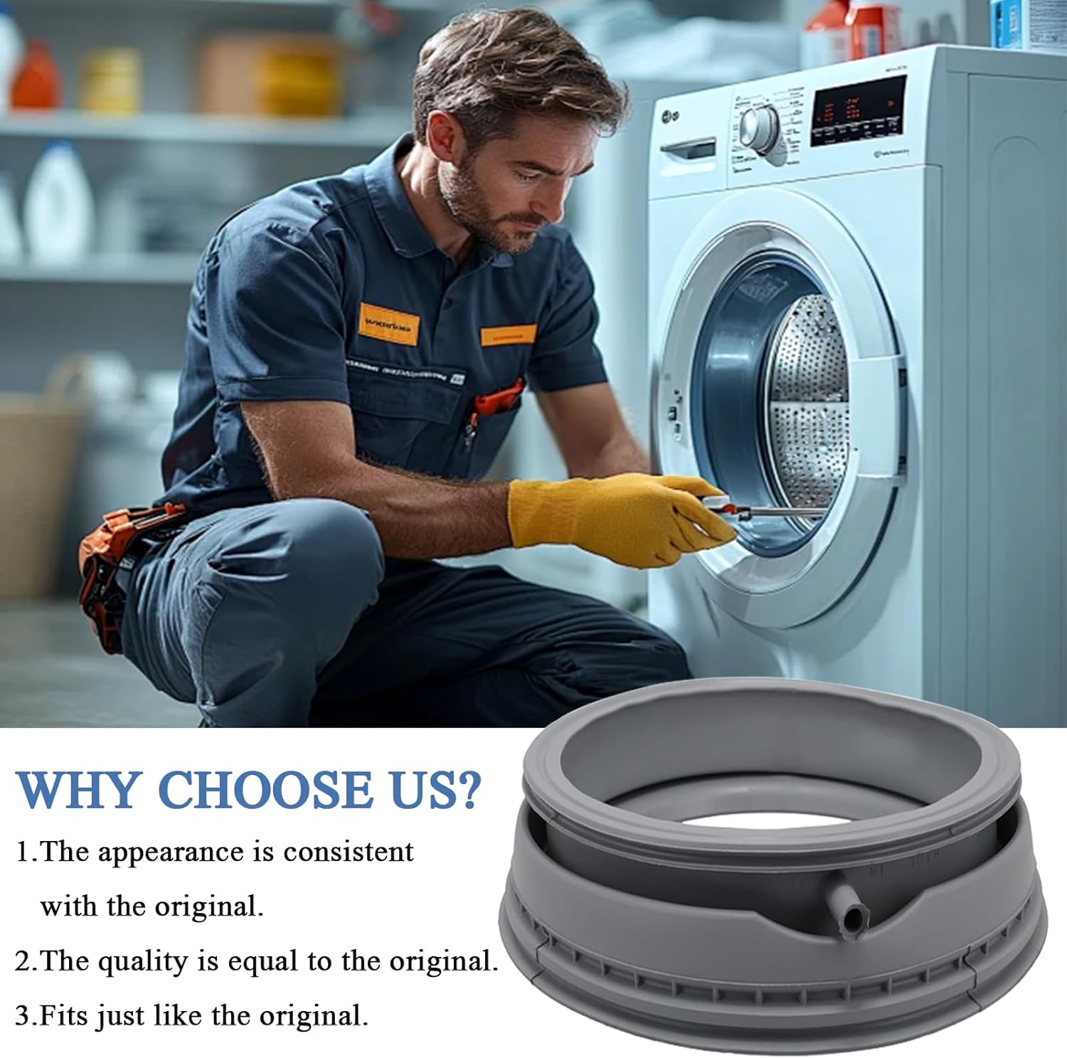 Front Door Seal for Bosch/Siemens - 00361127-00772661 - 00684526-00683453 Front Load Washer Rubber Seal, Good Sealing, Original Quality,00361127