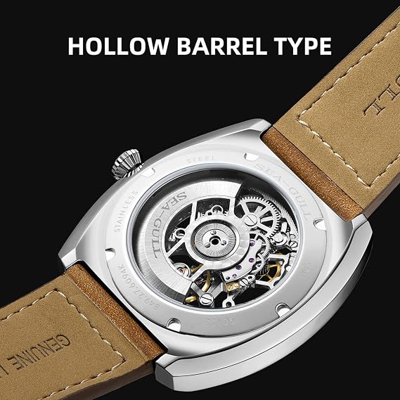 SEA-GULL Watch for Men Automatic Mechanical Wristwatches Waterproof Skeleton Dial 849.27.6094
