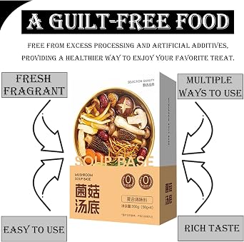 Authentic Chinese Hot Pot Soup Base Seasoning, Sichuan Spicy-Style Hotpot Broth Sauce, Soup Base for Chinese Fondue and Cooking(Mushroom soup)
