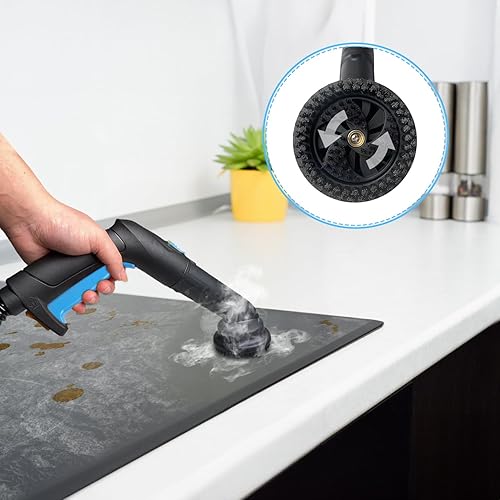 Miniatura 7 de Limpiador de vapor de 1800 W con 19 accesorios, limpiador multiusos resistente con tanque de 1.8 L, máquina de limpieza rodante sin productos