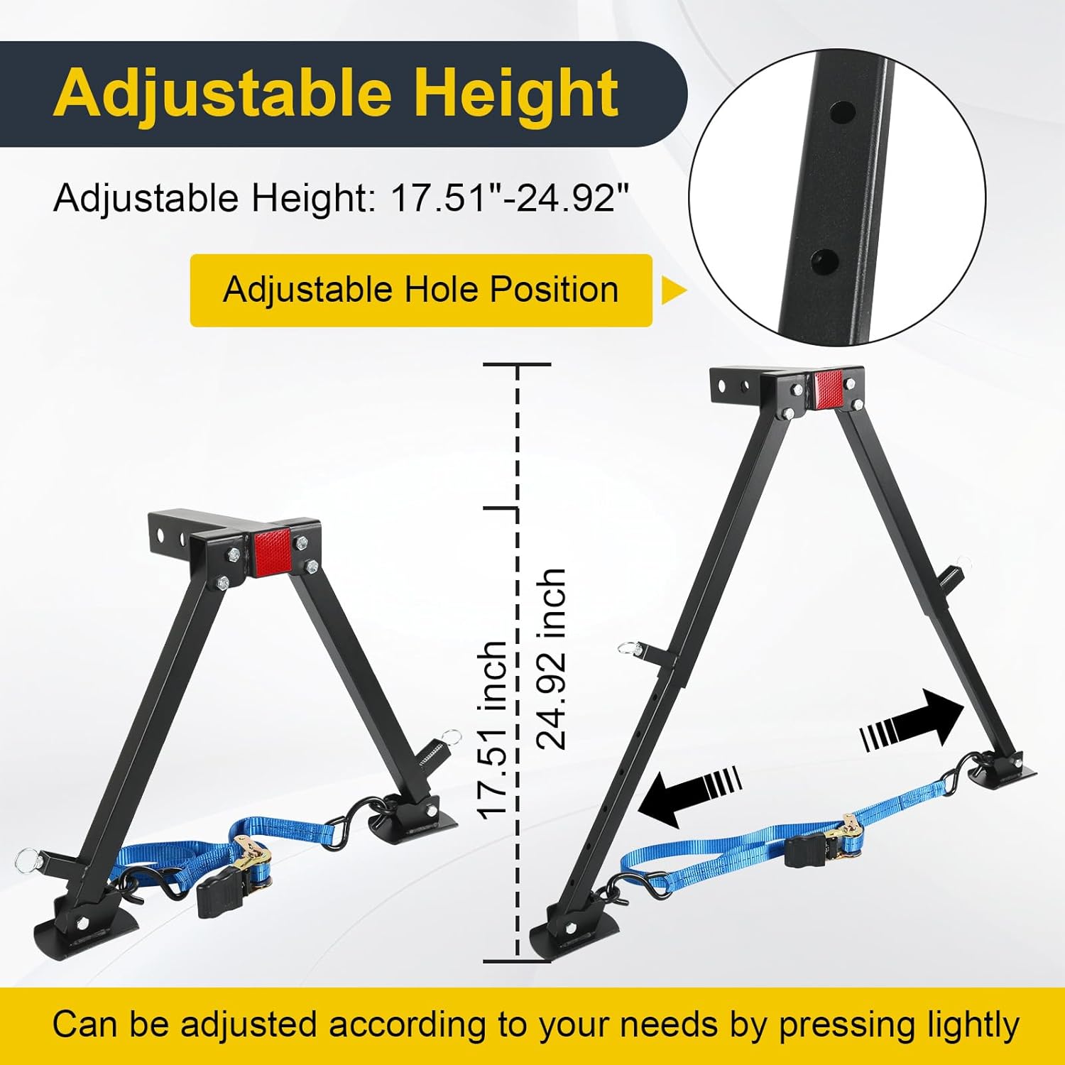 RV Hitch Mount Stabilizer, Adjustable Camper Rear Bumper Stabilizer Fit for Any 2” Hitch Receivers Motorhomes/Travel Trailers/5th Wheels