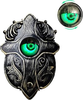 Halloween Decorations,Scary Halloween Eyeball Doorbell -Rotational Glowing Green Eyes & Spooky Sounds, Easy Install for Haunted House Halloween Door Decor,Haunted House Door Bell Decor