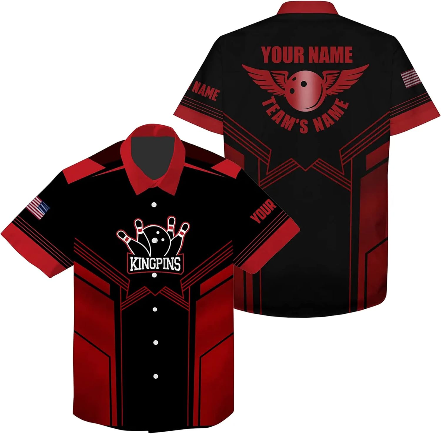 Custom Mens Bowling Shirts, Bowling Jerseys for Men, Hawaiian Shirt for Men, Button Down Casual Clothes with