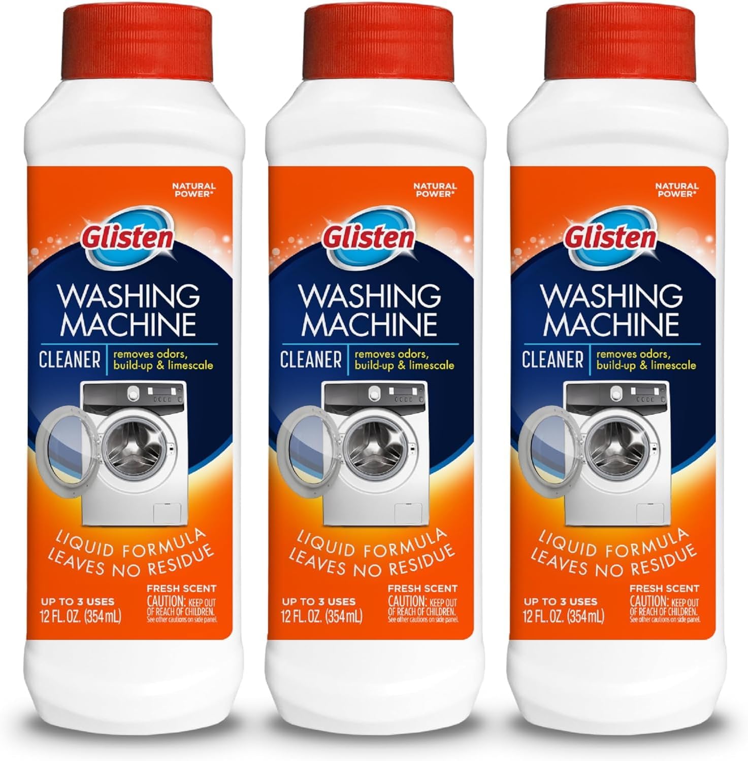 Washer Magic Washing Machine Cleaner and Deodorizer, 3 Bottles, Multicolor