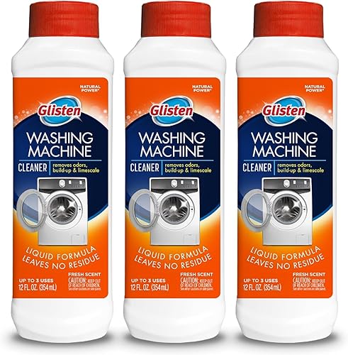 Glisten Washer Magic - Limpiador y desodorante para lavadora, 3 botellas, multicolor